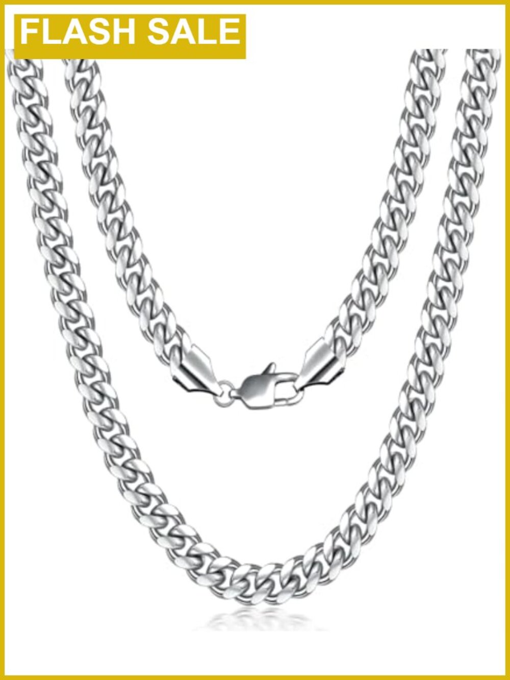 Mens Cuban Link Chain Necklace 8mm Stainless Steel Hip Hop Jewelry 26 Inch